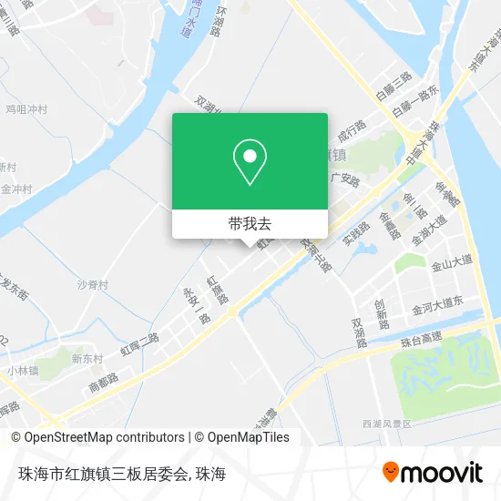 珠海市红旗镇三板居委会地图