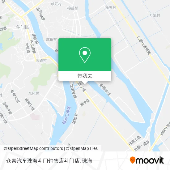 众泰汽车珠海斗门销售店斗门店地图