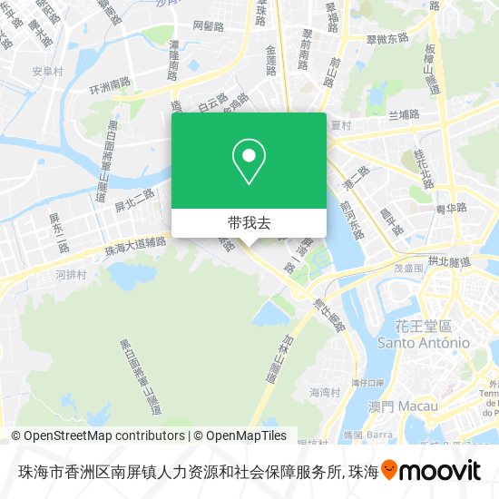 珠海市香洲区南屏镇人力资源和社会保障服务所地图