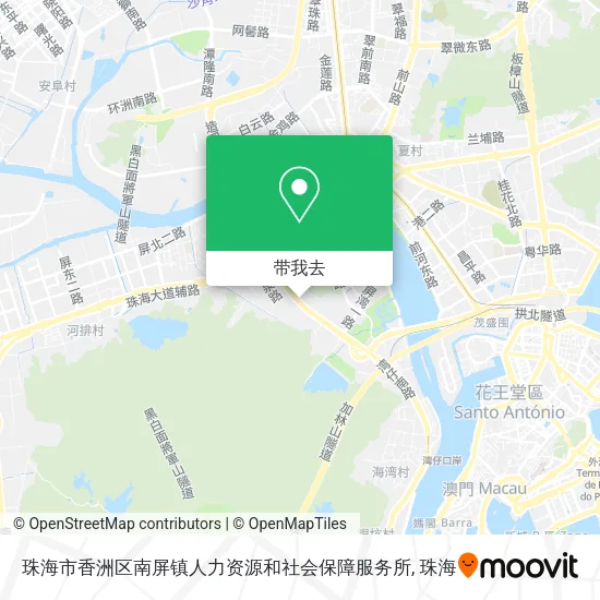 珠海市香洲区南屏镇人力资源和社会保障服务所地图