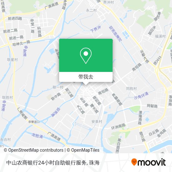 中山农商银行24小时自助银行服务地图