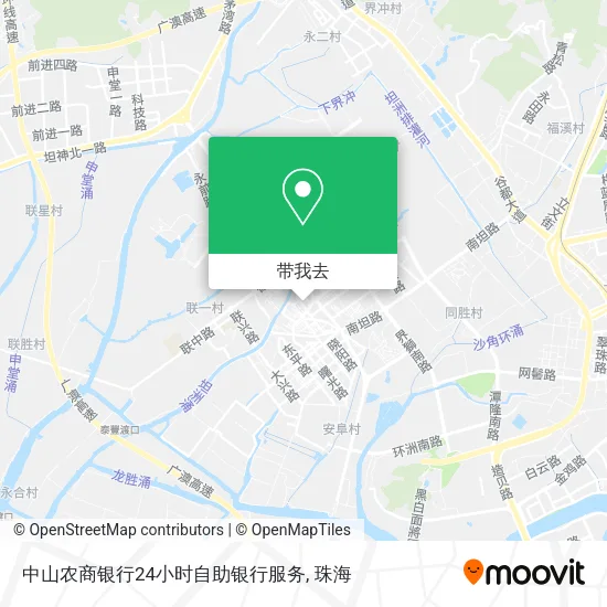 中山农商银行24小时自助银行服务地图