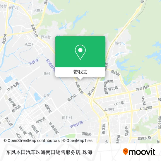 东风本田汽车珠海南田销售服务店地图