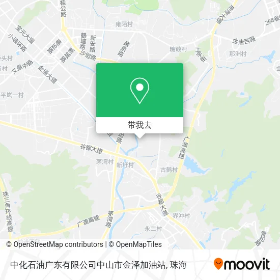 中化石油广东有限公司中山市金泽加油站地图