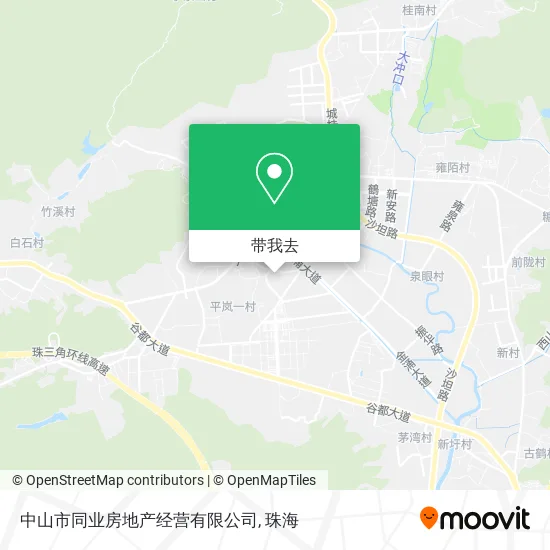 中山市同业房地产经营有限公司地图