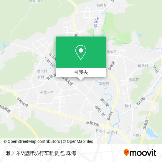 雅居乐V型牌坊行车租赁点地图