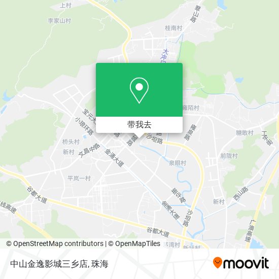 中山金逸影城三乡店地图