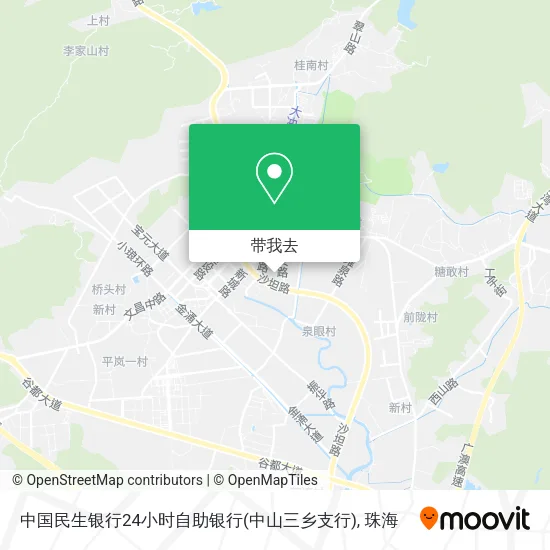 中国民生银行24小时自助银行(中山三乡支行)地图