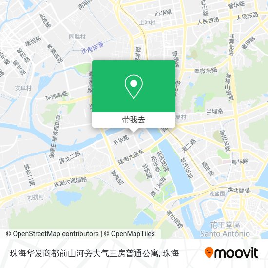 珠海华发商都前山河旁大气三房普通公寓地图