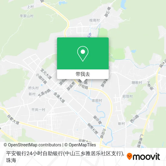 平安银行24小时自助银行(中山三乡雅居乐社区支行)地图