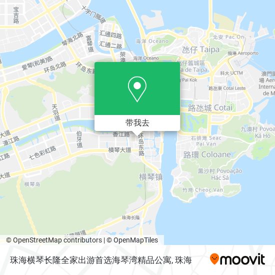 珠海横琴长隆全家出游首选海琴湾精品公寓地图