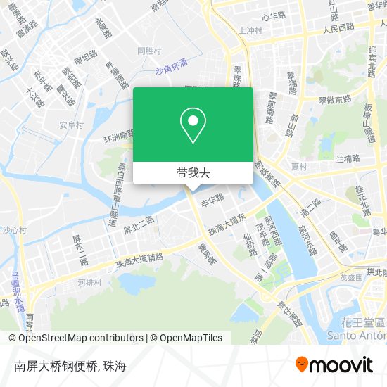 南屏大桥钢便桥地图
