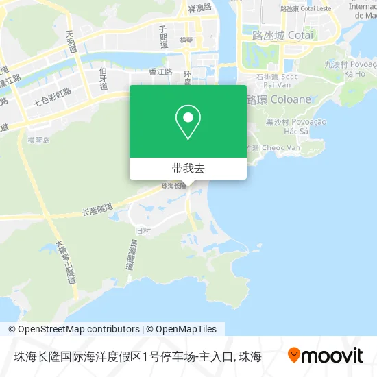 珠海长隆国际海洋度假区1号停车场-主入口地图