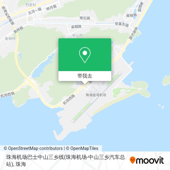 珠海机场巴士中山三乡线(珠海机场-中山三乡汽车总站)地图