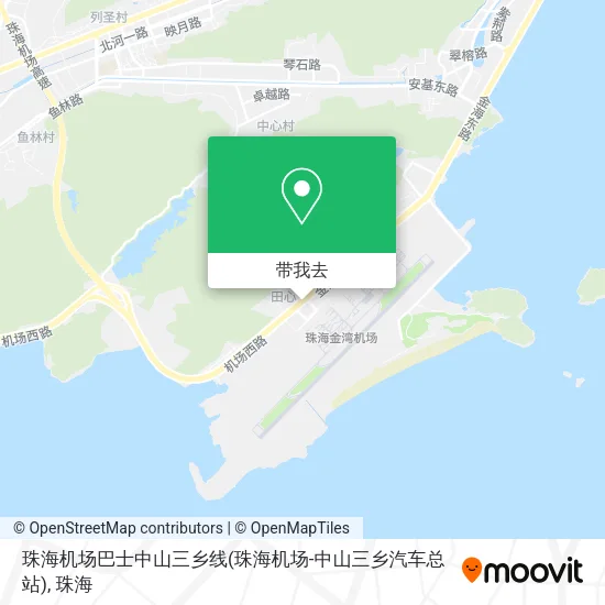 珠海机场巴士中山三乡线(珠海机场-中山三乡汽车总站)地图