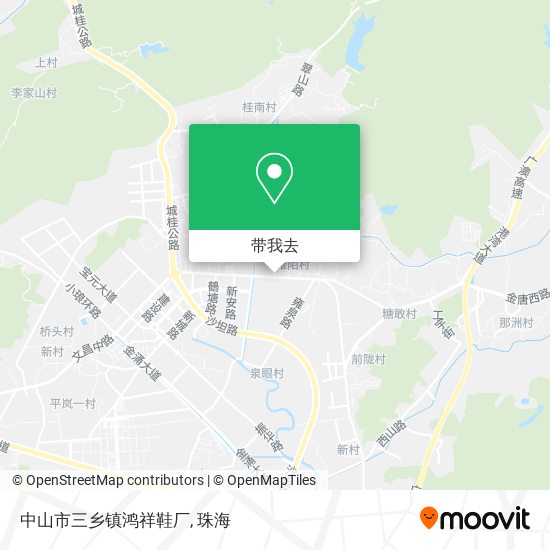 中山市三乡镇鸿祥鞋厂地图