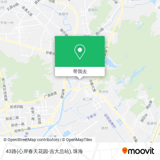 43路(心岸春天花园-吉大总站)地图