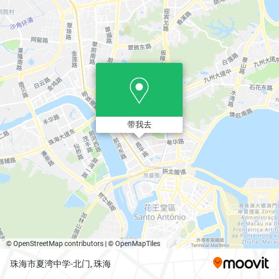 珠海市夏湾中学-北门地图