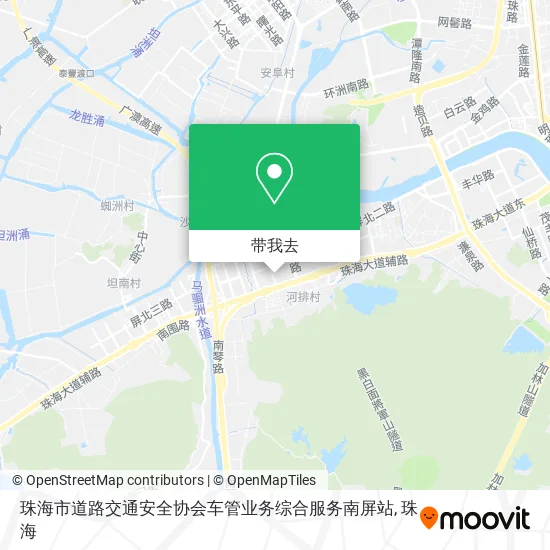 珠海市道路交通安全协会车管业务综合服务南屏站地图