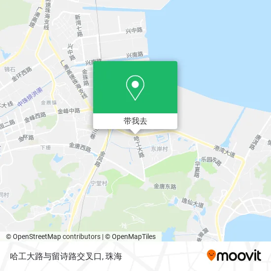 哈工大路与留诗路交叉口地图