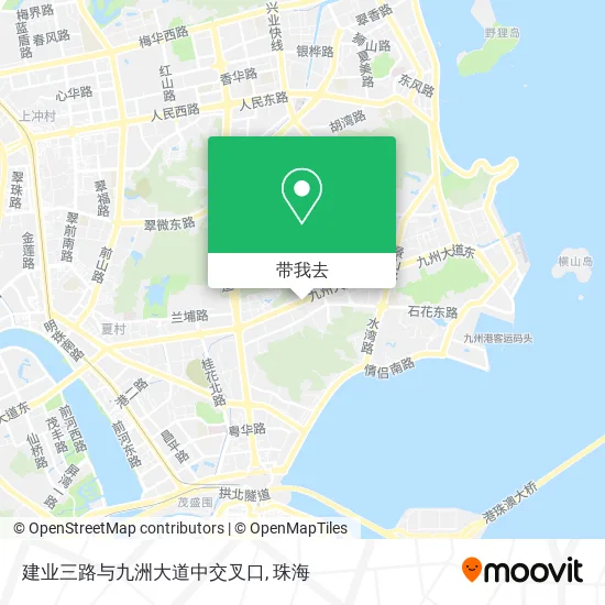 建业三路与九洲大道中交叉口地图