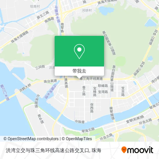 洪湾立交与珠三角环线高速公路交叉口地图