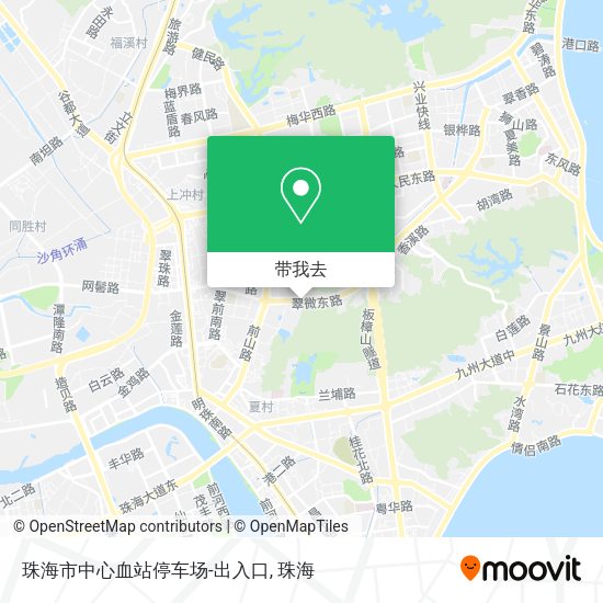 珠海市中心血站停车场-出入口地图