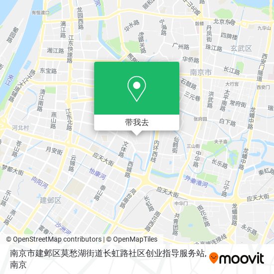 南京市建邺区莫愁湖街道长虹路社区创业指导服务站地图