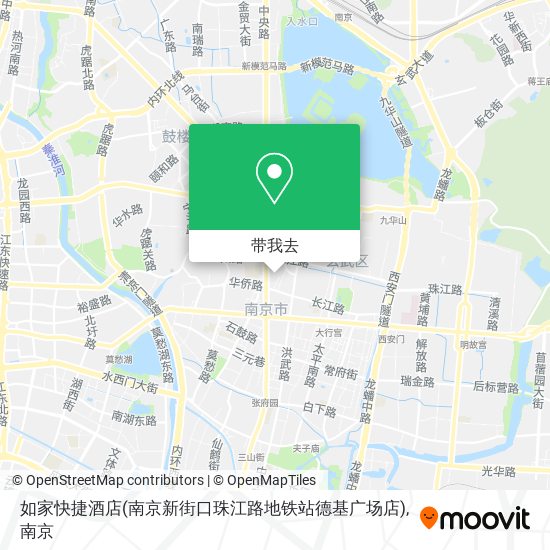 如家快捷酒店(南京新街口珠江路地铁站德基广场店)地图