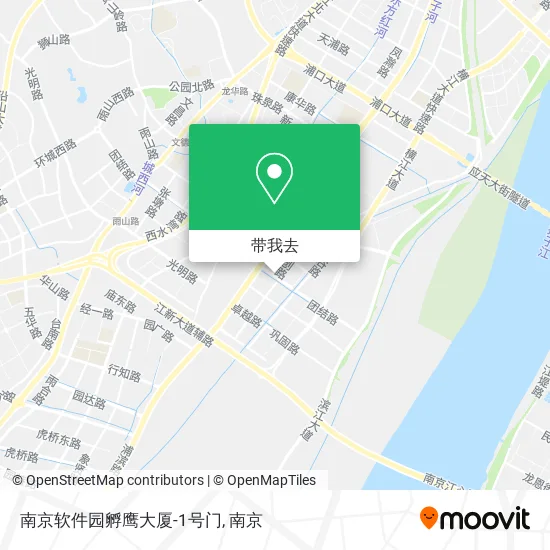 南京软件园孵鹰大厦-1号门地图