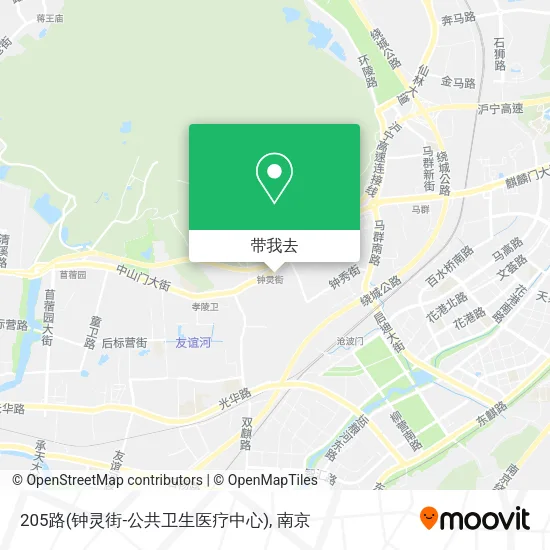 205路(钟灵街-公共卫生医疗中心)地图