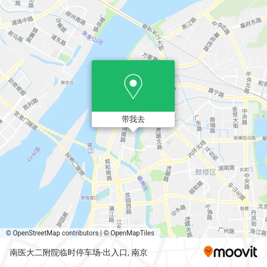 南医大二附院临时停车场-出入口地图