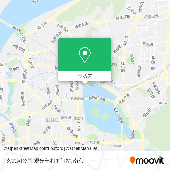 玄武湖公园-观光车和平门站地图