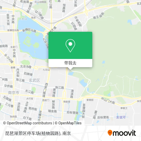 琵琶湖景区停车场(植物园路)地图