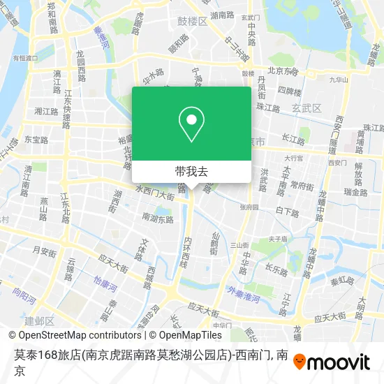莫泰168旅店(南京虎踞南路莫愁湖公园店)-西南门地图
