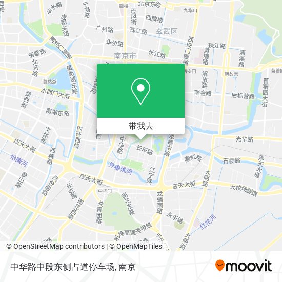 中华路中段东侧占道停车场地图