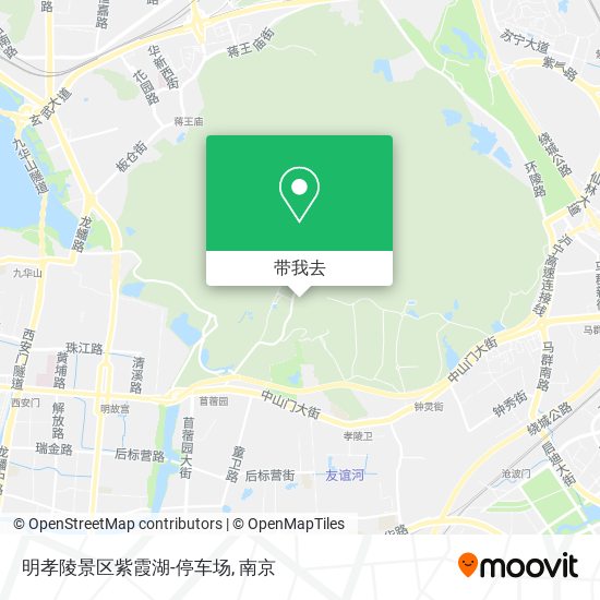 明孝陵景区紫霞湖-停车场地图