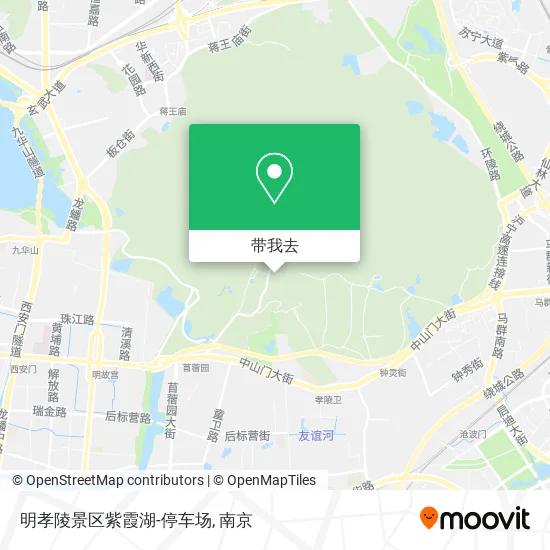明孝陵景区紫霞湖-停车场地图