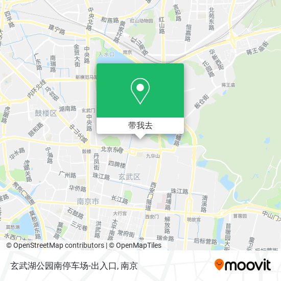 玄武湖公园南停车场-出入口地图