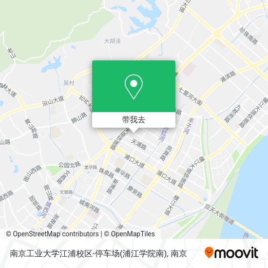 南京工业大学江浦校区-停车场(浦江学院南)地图