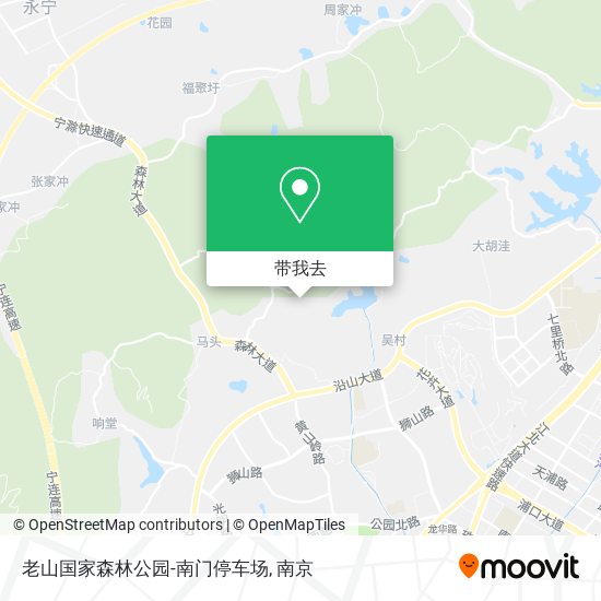 老山国家森林公园-南门停车场地图