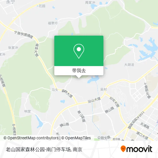 老山国家森林公园-南门停车场地图