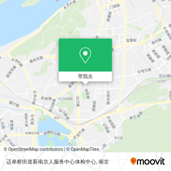 迈皋桥街道新南京人服务中心体检中心地图