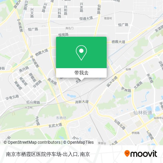 南京市栖霞区医院停车场-出入口地图