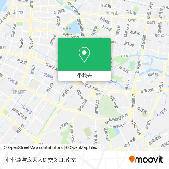 虹悦路与应天大街交叉口地图