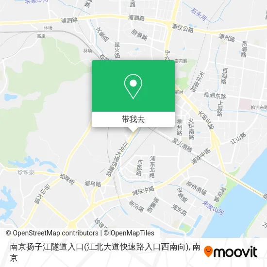 南京扬子江隧道入口(江北大道快速路入口西南向)地图