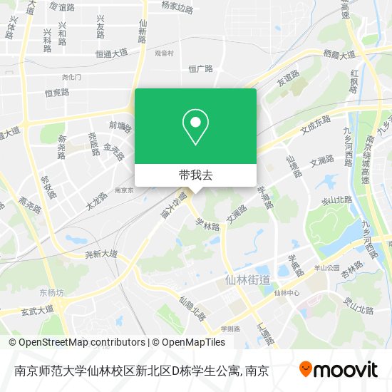 南京师范大学仙林校区新北区D栋学生公寓地图