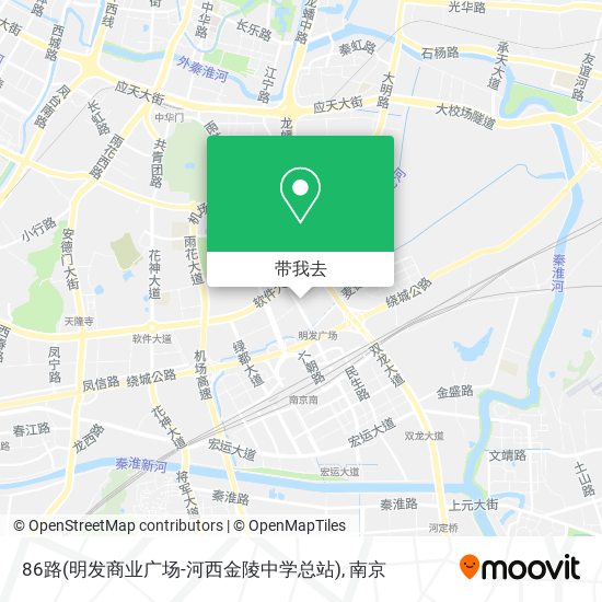 86路(明发商业广场-河西金陵中学总站)地图