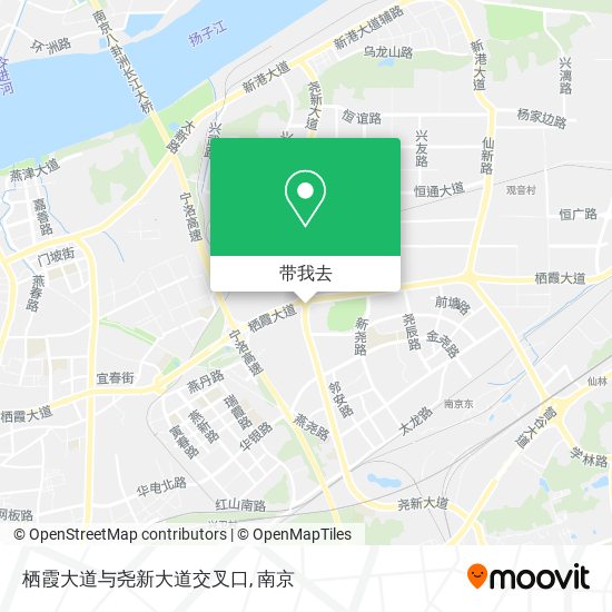 栖霞大道与尧新大道交叉口地图