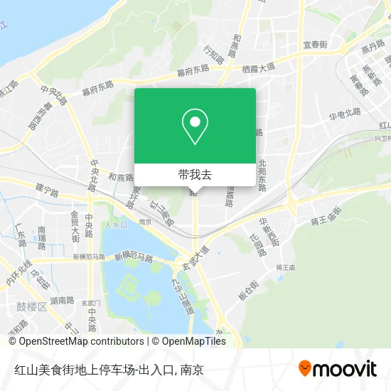 红山美食街地上停车场-出入口地图